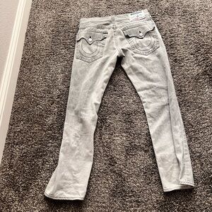 True Religion Gray Straight Leg Jeans
